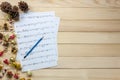 Create music sheet note paper by myself.Top view pencil,music sh Royalty Free Stock Photo