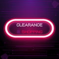 Create neon clearance shopping banner background