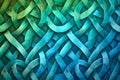 Create a pattern of interlocking circles with a gradient of blue and green colors Royalty Free Stock Photo