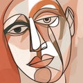 Create A Picasso-style Line Art Portrait Of Matthew Royalty Free Stock Photo