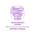 Create premium content purple concept icon