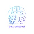 Create product blue gradient concept icon