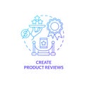 Create product reviews blue gradient concept icon