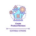 Create product reviews concept icon