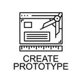 create prototype icon. Element of web development signs with name for mobile concept and web apps. Detailed create prototype icon Royalty Free Stock Photo