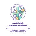 Create public content around why concept icon