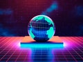 Create a realistic image of a spatial signature analyzer, showing a futuristic globe - shaped.Generative AI