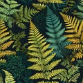 seamless organic pattern that mirrors the delicate patterns formed by fern fronds. AI Generated