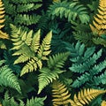 seamless organic pattern that mirrors the delicate patterns formed by fern fronds. AI Generated