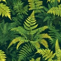 seamless organic pattern that mirrors the delicate patterns formed by fern fronds. AI Generated