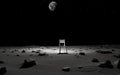 A solitary chair stands on the vast - generative Ai illustration