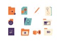 Media File Icons: Video, Audio, Design Royalty Free Stock Photo