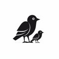 Ai Flat Style Monochrome Logo For Family Bird Watching