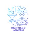 Create strong password blue gradient concept icon