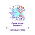 Create strong password concept icon