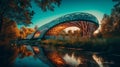 Futuristic Park Building and Bridge: Sony A9 Photoshoot with Stunning Lighting Effects