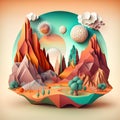 Infographic Style Landscape Art-Generative AI