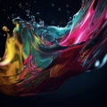 Create a stunning liquid ball abstract background with copy space for design, AI generated Royalty Free Stock Photo