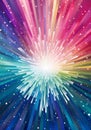 Spectacular Rainbow Rays and Stars - A Colorful and Unique Design Royalty Free Stock Photo