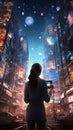 create a superimposed graphical world in the real world live life beyond imagination metaverse futuristic city wallpaper real