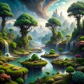 Create surreal landscapes that combine multiple ecosystems, such as a rainforest with Arctic elements