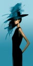 Create Tex Avery-style Image Of Joan Smalls In Blue Dress And Feathered Hat