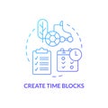 Create time blocks blue gradient concept icon