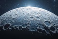 Create an ultrarealistic digital art of the surface texture of moon, high resolution Royalty Free Stock Photo