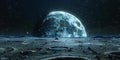 Create an ultrarealistic digital art of the surface texture of moon, high resolution Royalty Free Stock Photo