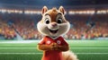 Custom Squirrel Mascot In Soccer Suit With Stadium Backdrop In 4k