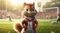 Custom Squirrel Mascot In Soccer Suit With Stadium Backdrop In 4k