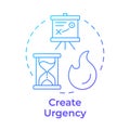 Create urgence blue gradient concept icon Royalty Free Stock Photo