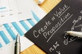 Create a Value proposition sign and business graphs Royalty Free Stock Photo