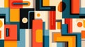Create vibrant D CAD patterns using square and rectangular blocks. These colorful designs repeat to craft a unique, modern look Royalty Free Stock Photo