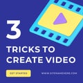 Create video cinema editor blogging multimedia guidance social media post 3d icon vector