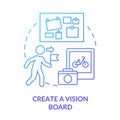 Create vision board blue gradient concept icon