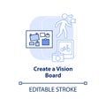 Create vision board light blue concept icon