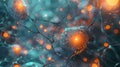 Create a visualization of a Neural Network in Artificial Intelligence using Glowing Elements. AIG53M Royalty Free Stock Photo