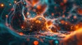 Create a visualization of a Neural Network in Artificial Intelligence using Glowing Elements. AIG53M Royalty Free Stock Photo