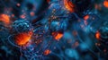 Create a visualization of a Neural Network in Artificial Intelligence using Glowing Elements. AIG53M Royalty Free Stock Photo
