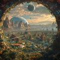 Create a visually striking panorama portraying the remarkable transformation of lifeless planets into thriving ecosystems