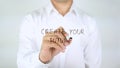 Create Your Future, Man Writing on Glass Royalty Free Stock Photo