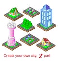 Create your own city. The second part . Vector illustration Royalty Free Stock Photo