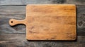 Create your own rustic charm with a customized wooden cutting board, featuring a personalized engraved message Royalty Free Stock Photo