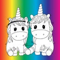 Create your own unicorn - big vector collection. Unicorn constructor. Cute unicorn face