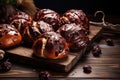 Olive oil and dark chocolate healthier hot cross buns
