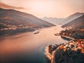 Sunset photos in the Bay of Kotor Montenegro