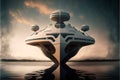 Created with Generative AI technology. UFO allien spaceship