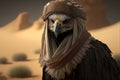 Created with Generative AI technology. a eagle in bedouin clothing