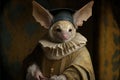 Created with Generative AI technology. a flittermouse or bat in renaissance clothing